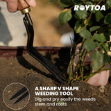 Garden Tool Set,5Pcs Gardening Tools, Stainless Steel Heavy Duty Hand Cultivator, Hoes, Shovel, Trowel and Weeder