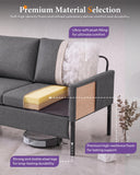 TYBOATLE 51'' Dark Grey Small Couch Loveseat, 2-Seater Linen Sofa