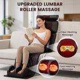 yayewanglae Full Body Massage Mat with 10 Vibration Heads, 9 Speeds & 3 Heat Levels - Rechargeable Heating Pad for Back Neck Shoulder Relief at Home Office