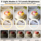LULED 11" Desk Ring Light, Ring Light with Tripod Stand, Overhead Phone Mount for Video Recording & Tripod for Cooking, Live Streaming TikTok & YouTube, with Bluetooth Remote Compatible with iPhone
