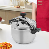 201 Stainless Steel Pressure Cooker, 60kpa Sealed Stewing Pot Cooking Cookware, Multi Protection Stovetop Pot Pressure Cooker for Home Kitchen Family Restaurant Boiling & Steaming Meals (9L/9.51 Qt)