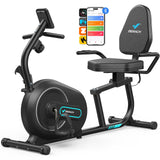 MERACH Recumbent Exercise Bikes for Home with Smart Bluetooth Equipment Exercise Bikes App, LCD, Heart Rate Handle Stationary Bikes
