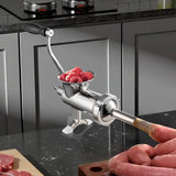 VEVOR Manual Meat Grinder, 304 Stainless Steel Meat Grinder with Steel Table Clamp, #12 Meat Mincer Sausage Maker & 2 Cutting Plates, Cookie Attachment, Sausage Tube for Beef Pepper Mushroom Cookie