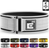 Element 26 Self-Locking Weight Lifting Belt - Premium Weightlifting Belt for Serious Functional Fitness, Weightlifting, and Olympic Lifting Athletes - Squat, Deadlift for Men & Women (Medium, White)