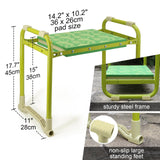 Garden Stool and Kneeler Set, Garden Seat and Kneeler Heavy Duty with 10" Wide Soft Kneeling Pad, Non-Slip Garden Bench