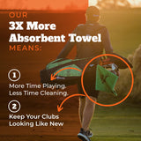 Frogger Amphibian 2-in-1 Golf Towel with Wet and Dry Technology, Red