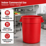 Getzi 6 Pack 20 Gallon Red Round Commercial Trash Can