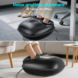 Heated Foot Massager for Neuropathy and Plantar Fasciitis, Foot Massager with Heat, Shiatsu Deep Kneading, Vibration, Rolling Compression, 3-Level Adjustable for Pain Relief, Portable for Home Use