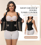 SHAPSHE Waist Trainer Corset for Women Tummy Control Sport Workout Body Shaper Vest for Postpartum Gym Zipper and Hooks Black XXL