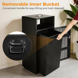 BEAMNOVA 30.36 Gal Outdoor Commercial Trash Can with Lid, Door, Lock