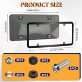 2Pcs Clear License Plate Protector Covers,Unbreakable Transparent License Plate Frames with Screw Cap Kit,Anti-Rust Plastic Front Rear License Plate Holders Compatible with Standard American Vehicles