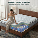 Manchot Signature Queen 14 Inch Firm Hybrid Mattress Reinforced Center Support, No Sink in the Middle, Breathable Comfort with Dupont Fiber, Back & Stomach Sleepers