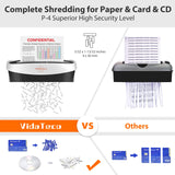 Paper Shredder for Home Office,VidaTeco 10-Sheet Cross-Cut Shredder with US Patented Cutter,Also Shreds Card/CD/Clip,Paper Shredding Machine for Home Use Heavy Duty with Jam Proof,3.9-Gallon Bin VidaTeco