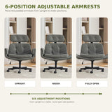 OYEFIT Criss Cross Office Chair with Adjustable Arms, Headrest and Wheels