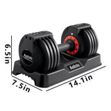AOTOB 25 lbs Adjustable Dumbbell Set - Pair with Anti-Slip Fast Adjust Turning Handle, Suitable for Men and Women, Ideal for Home Gym Exercise AOTOB