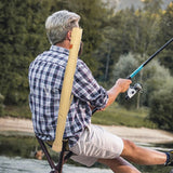 Toddmomy Fishing Rod Bag Portable Storage Case with Adjustable Straps Canvas Fishing Accessory Pouch for Outdoor Angling 55.11In Length