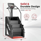 GMWD Stair Stepper Machine, Commercial Grade Stair Climber with Bluetooth, Stair Machine for Cardio, 15 Resistance Levels, 24-164 Steps/Min, Exercise Machine with LED Display for Home
