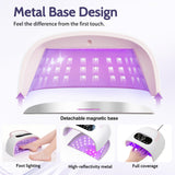 Shexnail UV LED Nail Lamp, Professional High Watt Gel Nail Lamp with Smart Sensor, Fast Curing 4 Timers Large Manicure Dryer for Gel Nails, Plug-in Nail Light with 57 Beads for Salon Home Gift Women
