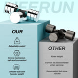 LIFERUN 5lb Steel Adjustable Dumbbell Set of 2, Free Weights Dumbbells Set, Non-Slip and Comfortable Foam Handle, Adjustable Dumbbells Weights Set for Home Gym Office Exercise