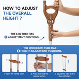Loyoda Adjustable & Shock-Absorbing Crutch with Dual Height Adjustment, Under Arm Crutches for Adults & Kids 4'3" to 6'3"，Ergonomic Handle & Durable Rubber Tip for Maximum Comfort and Support