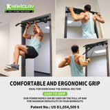 KAKICLAY New Upgrade Pull Up Bar for Doorway with Ergonomic Grip - Upto 440 Lbs Capacity, No Screwing or Slipping