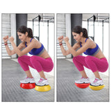 Fasmov 6 Pack Balance Pod, Balance Trainer Dots for Squat Touch Downs, Core Body Balancing, Inflatable Stepping Pads, 1 Hand Pump Fasmov