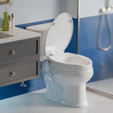 Clirass Raised Toilet Seat with Bidet Attachment,Elongated - Non-Electric Bidet with Dual Nozzles - Elevated Toilet Risers for Seniors & Limited Mobility - Easy Install & Clean