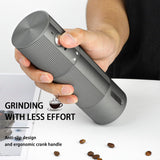 Electric Coffee Grinder Portable Conical Burr Coffee Grinder with 45 Adjustable Settings, Cordless Coffee Burr Grinder for Espresso, Home, Travel, Camping, Office (Silver)