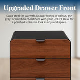UPLIFT DESK 3-Drawer Mobile File Cabinet - Steel Rolling Filing Cabinet with Lock, Soft-Close Top Drawer, Letter & Legal Size File Storage, Easy Assembly for Home Office (Gray, Walnut)
