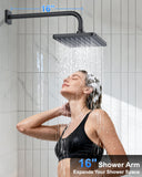 Matte Black 11-Inch Rainfall Shower System – Premium Filtered Handheld Sprayer & Fixed Shower Head, Complete Bathroom Set Faucet Mixer Trim & Valve