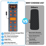 Kainsati Full Body Massage Mat with Heat & Detachable Neck Pillow - 10 Motors, 9 Speeds, 9 Modes for Neck & Back Pain Relief, Ideal Home Office Massage Pad, Gift for Men, Women