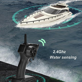 Ssccgym Remote Control Boat 4CH Electric Watercraft RC Sail Cruise Boat Yacht 15km/h for Lake Pool 14y+ Beginners