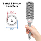 Olivia Garden Ceramic + Ion Speed XL - Extra-Long Round Thermal Hair Brush - Not Electrical - Professional Blowout Brush for Normal to Thick Hair - 1 3/4"- Diameter Barrel - CIXL-45