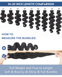 Lucklady 16A Raw Bundles Human Hair Body Wave, 4 Bundles 22 24 26 28 Inch