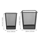2pcs Metal Wastebasket Hollow Mesh Trash Can Paper Tissues