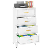 4 Drawer Steel Wide Filing Organization Storage Cabinets for Legal/Letter/A4/F4 Size with Hanging Files&Key