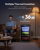 EUHOMY Mini Fridge 130 Can Beverage Refrigerator Cooler Glass Door for Soda Wine Beer, Beverage Cooler for Home, Bar, Office with Digital Temperature Control Adjustable Shelves, 3.2 Cu.Ft, Black