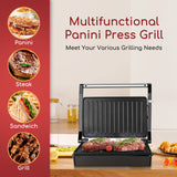 Panini Press Sandwich Maker, Aigostar 1000W Sandwich Press Grill with Non-Stick Coated Plates, Indicator Light, Locking Lid, Cool Touch Handle, Panini Maker Panini Press Grill Easy to Storage & Clean