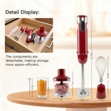 Megawise HB-2053 5-in-1 Hand Immersion Blender Set, 1000W Powerful Stick Blender with Turbo Mode, Variable Speed Control, Stainless Steel Blade, Includes Whisk, Milk Frother, Chopper Bowl & Beaker