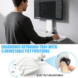 Wall Mount Computer Workstation, Monitor Wall Mount with Foldable 26" Keyboard Tray and Mouse Space, Fits 17-32 inch Screens, Heavy Duty 2mm Steel Space Saving Desk