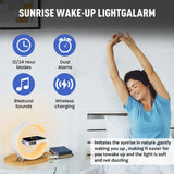 RGFF Smart LED Table Lamp,4-in-1 Wireless Charger with Speaker,Night Light, Alarm Clock, and Bluetooth Speaker with App Control for Bedroom and Home Decor (White)