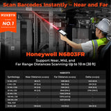 MUNBYN Far-Range Distances Bar Code Scanner, Android 13 WiFi-6 Handheld Mobile Scanner with Handle Grip, Featuring Honeywell N6803FR Engine, 5.5" BT GPS 1D/2D/QR, Long-Distance Scanning Needs