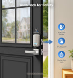 Veise KS02A Fingerprint Door Lock, Keypad Deadbolt, Satin Nickel