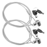 2 Sets Laptop Lock Cable 1.2M Keys Digital Devices Portable Hardware Locking Wire Notebook Computer Accessory Security Keyed