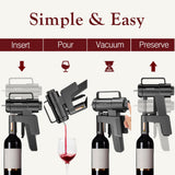 Ultimate Wine Preservation System: Built-In Electric Wine Aerator & Opener with Cork-Still Vacuum Tech - 5+ Week Freshness, No Consumables Needed | Premium Wine Accessories for Wine Connoisseurs