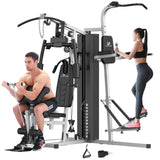 ULTRA FUEGO Multifunctional Home Gym Equipment Workout Station with Pulley System, Arm, and Leg Developer for Full Body Training (138lb Black Home Gym Station with Power Tower)