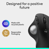 Logitech Ergo M575S Wireless Trackball Mouse, Wireless Ergonomic Mouse with Bluetooth and Encrypted Dongle