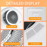 Stopsad 1.5 Cu.Ft Portable Clothes Dryer, 800W Fast Drying Front Load Laundry Dryer with 5 Mode, Mini Electric Clothing Dryer with Stainless Steel Tub, Compact Machine for Apartment, Home, Dorm