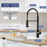 Matte Black Touchless Kitchen Faucet Motion Sensor Activated Smart Hands Free Kitchen Faucets with Pull Down Sprayer GIMILI