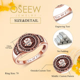 Oseew Customized Men 2027 High School Class rings Graduation (Rose Gold)